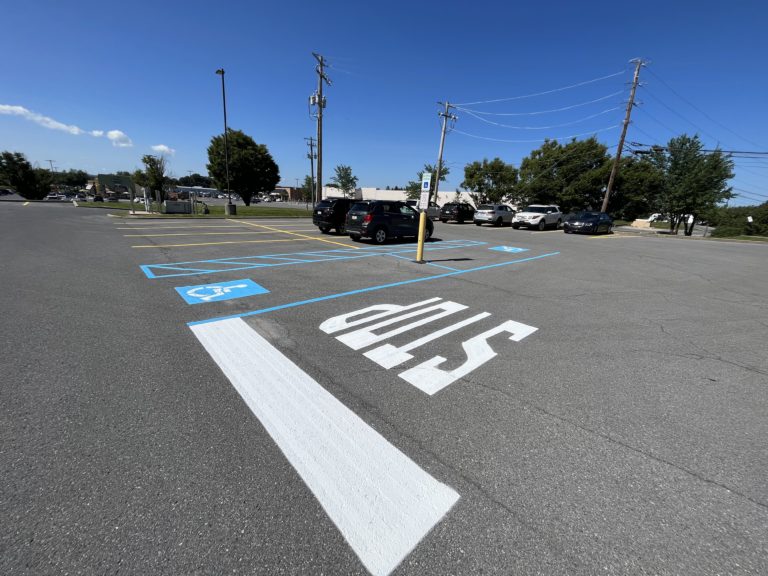 Line striping Stop Sign