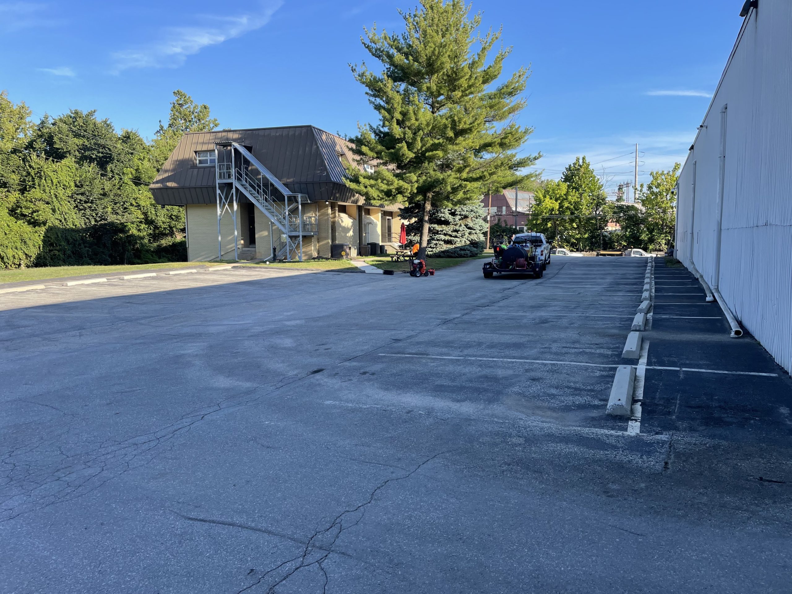 Before line striping and sealcoating