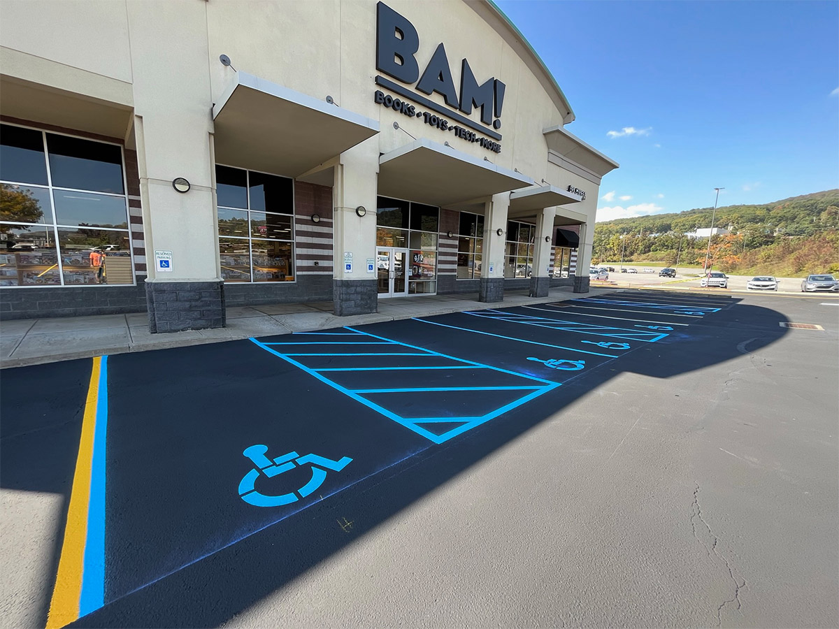 Parking lot line striping contractor Bucks County PA — Mack Seal
